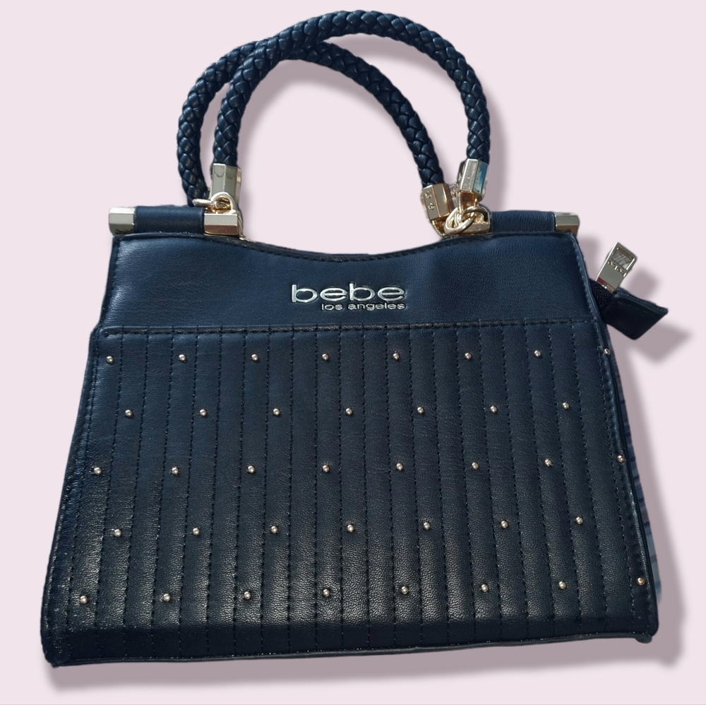Bebe Stud Micro Shopper Crossbody
